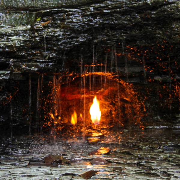 Eternal Flame Falls, New York, Upstate, NY, USA, Travel, Unique